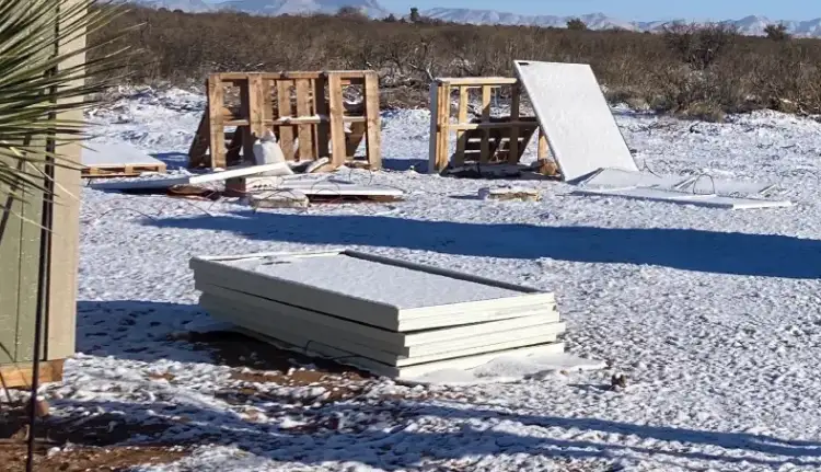 Panels flipped by wind