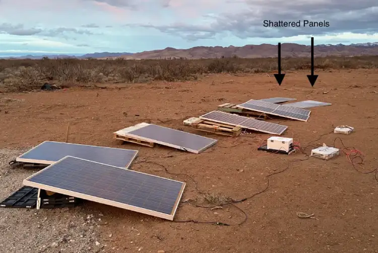 Shattered solar panels