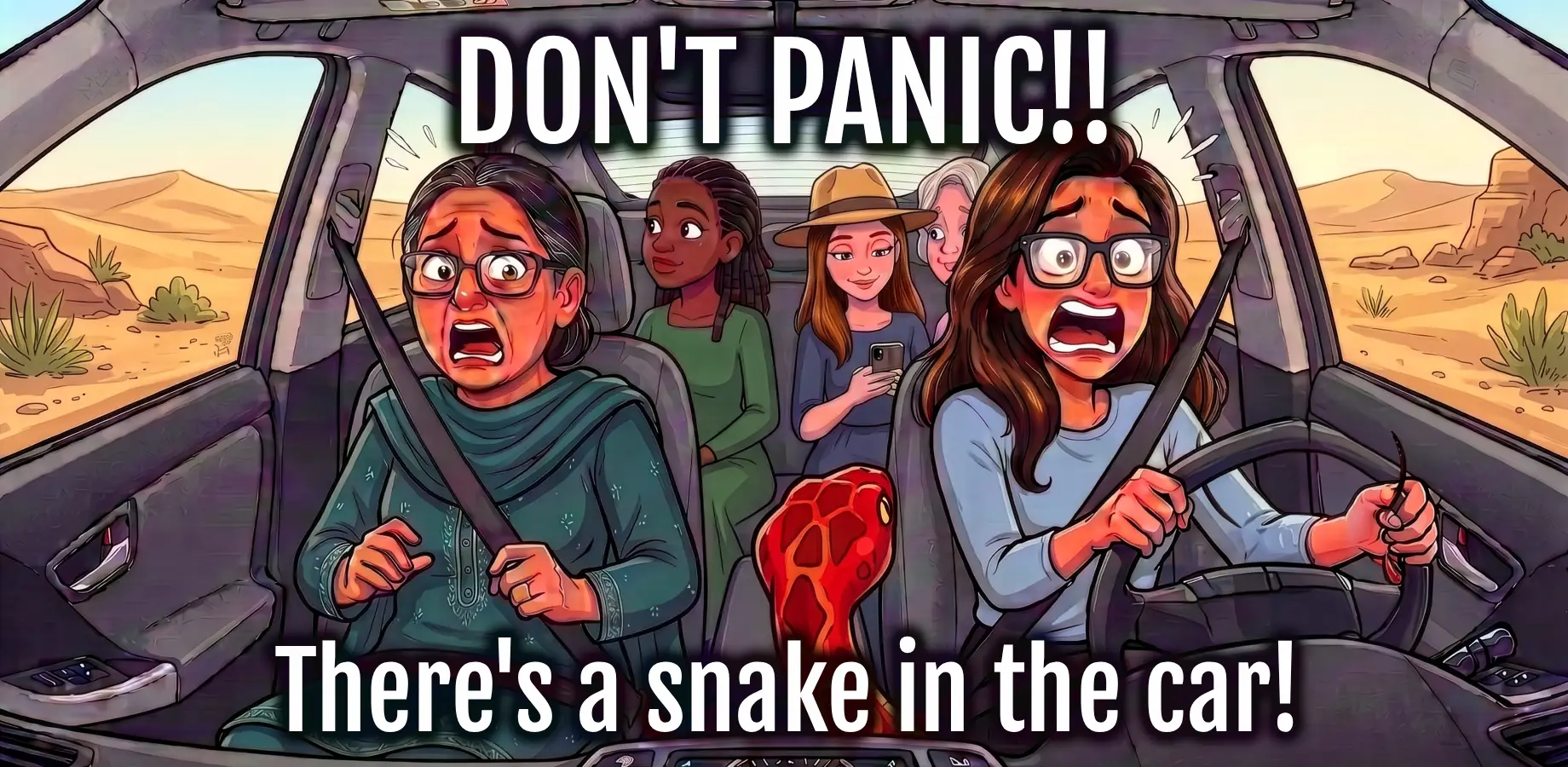 Don't Panic! There's a snake in the car!