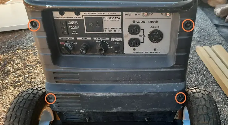 Remove screws from generator