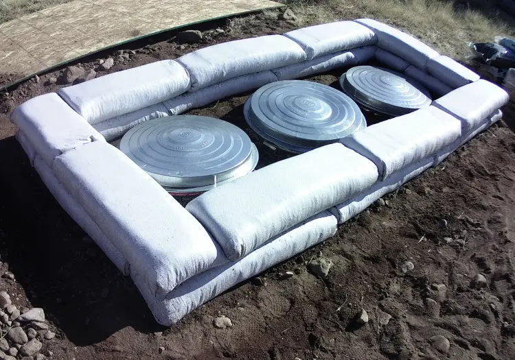 root cellar earthbag wall
