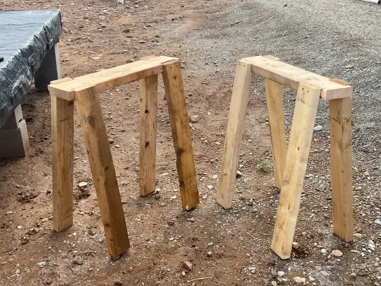 The finished sawhorses