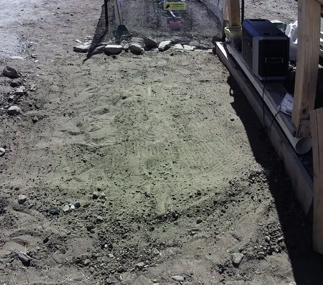 cleared and leveled area