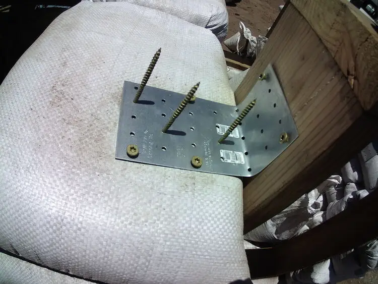 Metal door buck in place