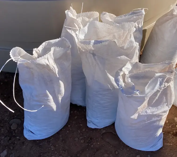 Filled sandbags