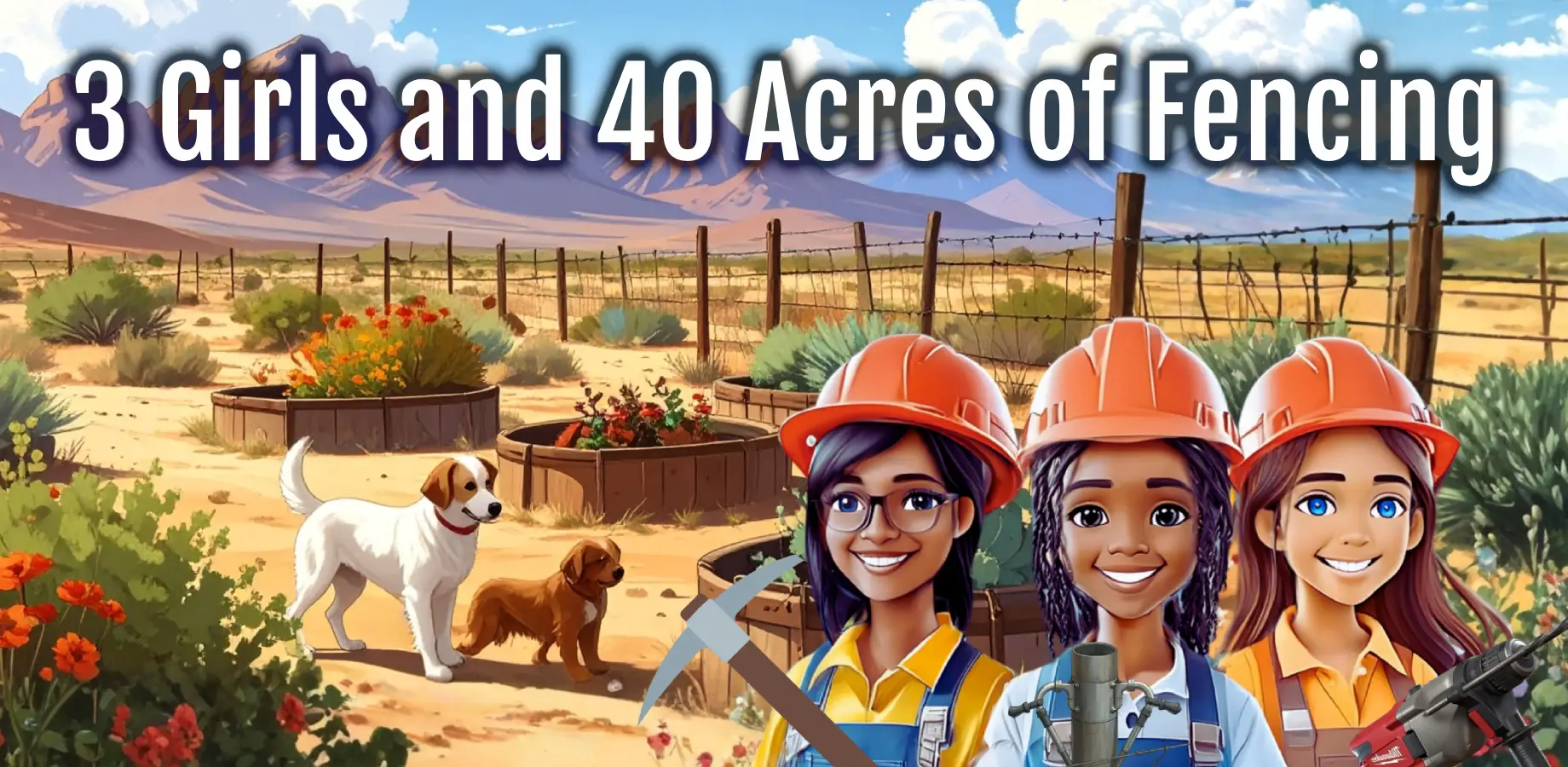 Three Girls and Forty Acres of Fencing