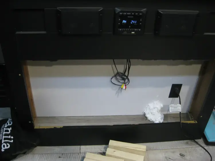 RV Electric Fireplace Removed