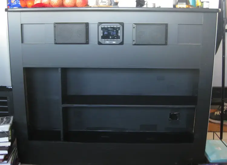 Interior shelves installed